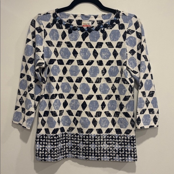 Ruby Rd. Tops - Ruby Rd. Blue and Black Patterned Top